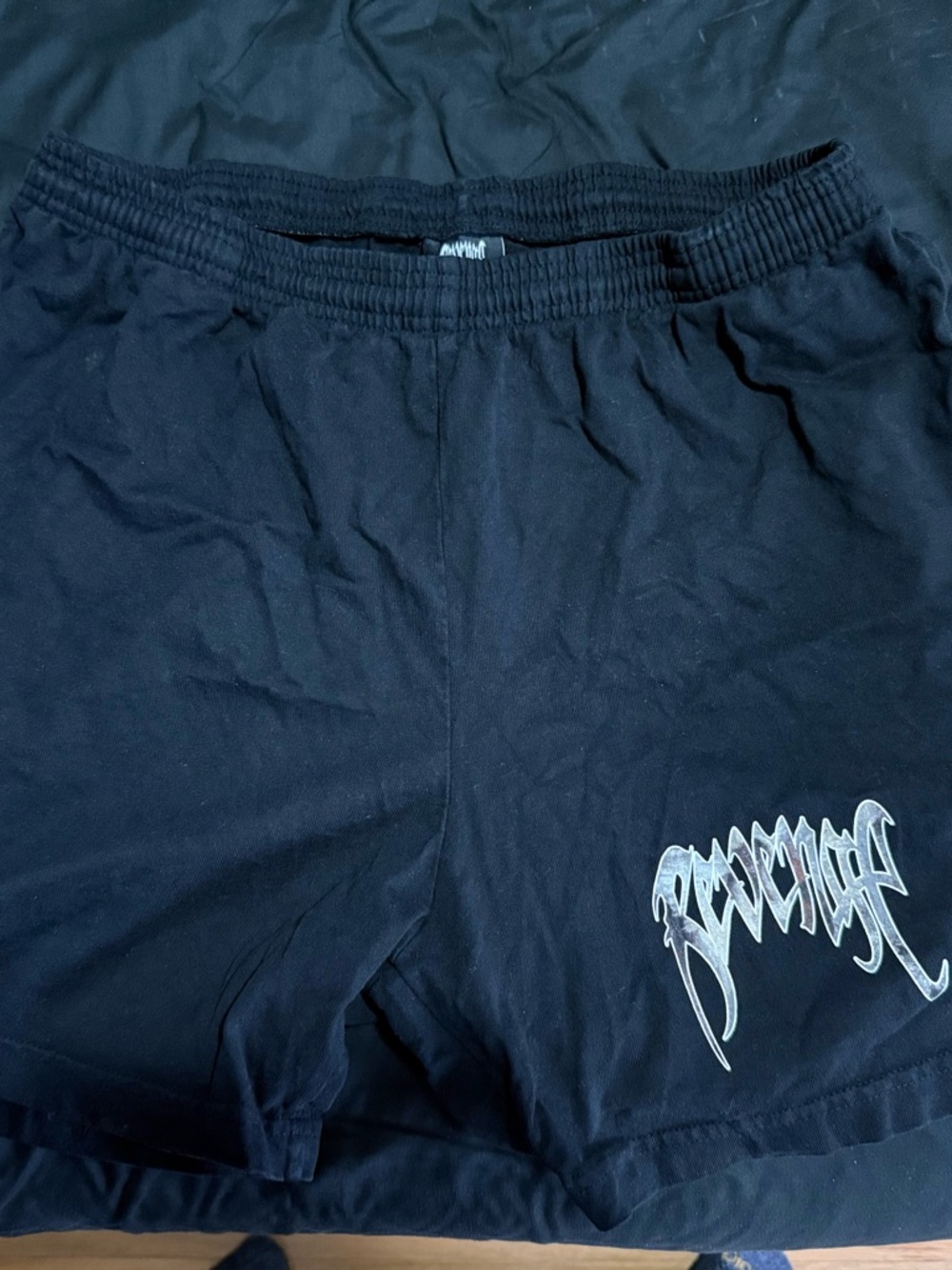 Revenge Clothing Black Men's Shorts with White Logo